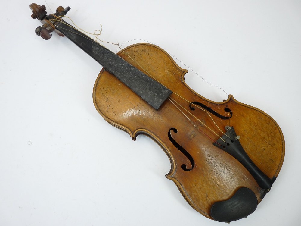 CASED VINTAGE VIOLIN WITH TWO BOWS - Image 2 of 3