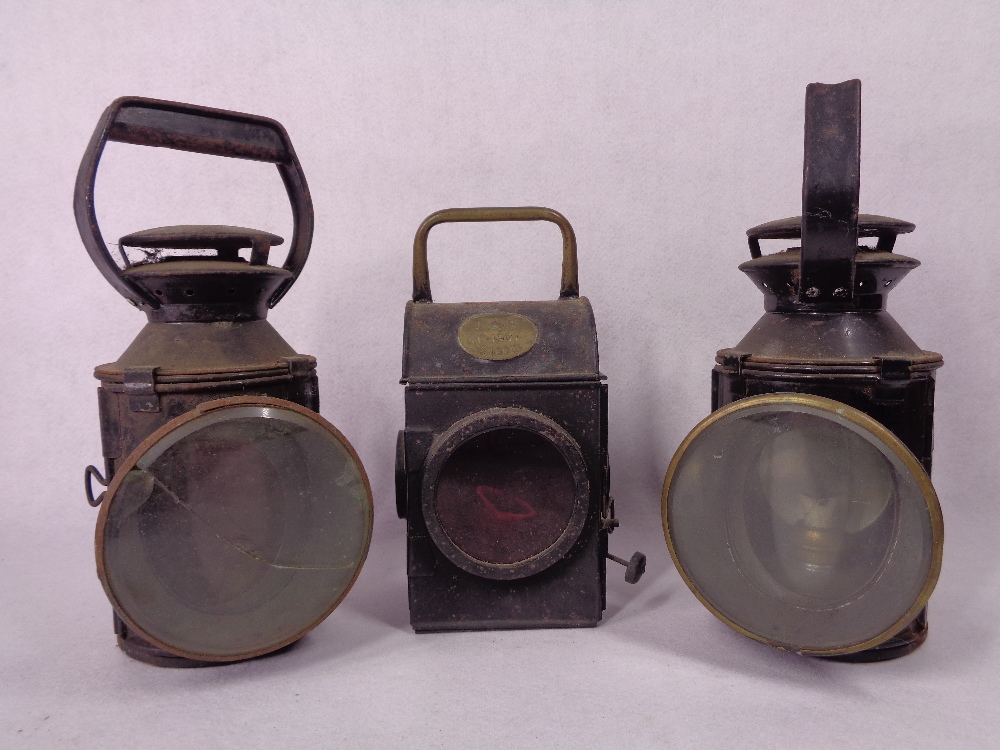 RAILWAY & TRANSPORT LAMPS, A PAIR marked B. R and another, 1941 S N L W Ltd