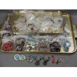 QUALITY COSTUME JEWELLERY - 50 necklaces and 50 pairs of earrings, all individually bagged,