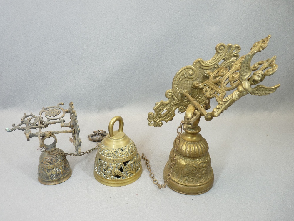 VINTAGE & LATER BRASS BELLS, A COLLECTION - crinoline and Welsh Lady types, swing doorbells and - Image 2 of 3