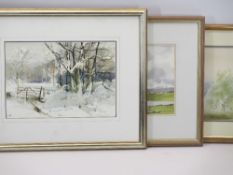 MODERN WATERCOLOURS (3) - JOHN SHOOTER - 23 x 42cms, BERNARD ATHERTON - 21.5 x 32cms and J