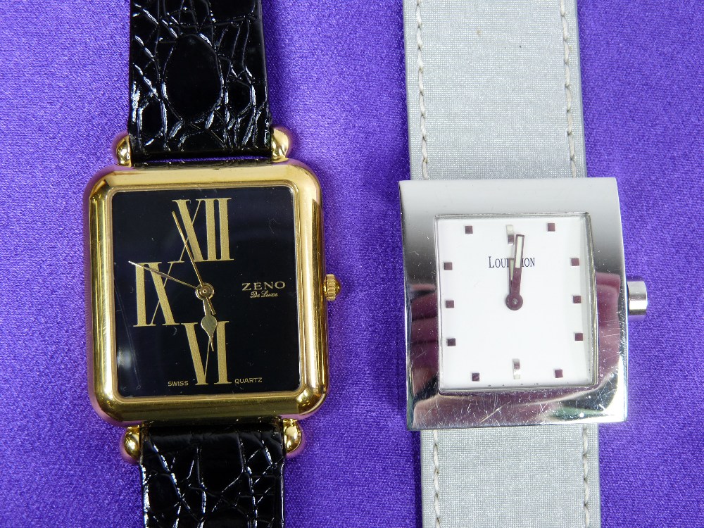 LOUIS PION LADY'S STAINLESS STEEL SQUARE DIAL WRISTWATCH - in a lidded case with three unused - Image 2 of 8