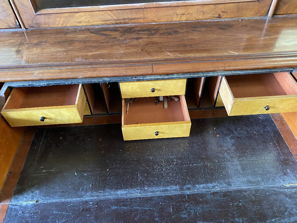 SECRETAIRE BOOKCASE - late Victorian mahogany and of very large proportions, the upper section - Image 6 of 7