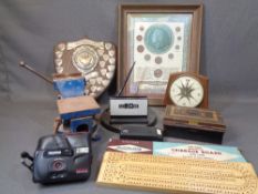 VINTAGE MANTEL CLOCK, presentation shield for 'Crusaders FC, 1945', similar commemorative items