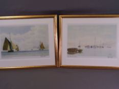 CHARLES BELL limited edition (91/250) and (37/250) prints, a pair - titled 'Brown Sails, Conwy'
