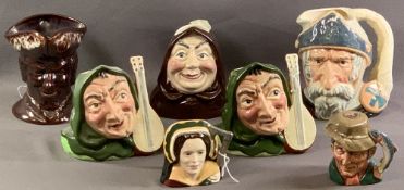 ROYAL DOULTON CHARACTER JUGS (3) - 'Don Quixote' D6455, 20cms H, 'Catherine Howard' D6692 (small)