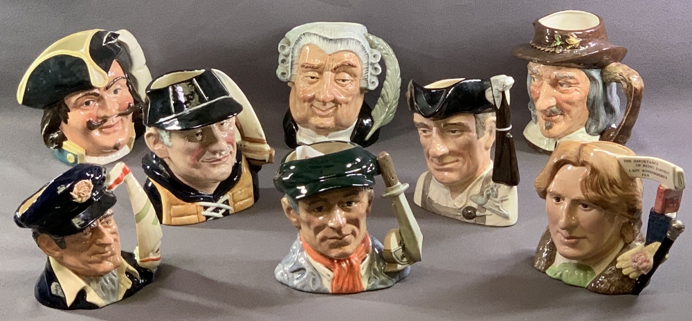 ROYAL DOULTON CHARACTER JUGS (8) - 'Captain Henry Morgan' D6467, 'The Lawyer' D6498, 'Little