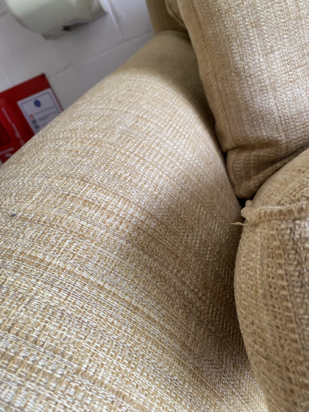 THREE PIECE SUITE - Marks & Spencer, tweed effect, sand coloured, comprising two seater settee, - Image 7 of 8