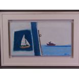 PHILLIP HICKS (b. 1928) oil on canvas - titled 'Coming into Harbour', signed right hand side, 25 x