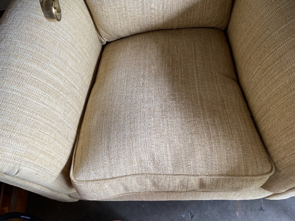 THREE PIECE SUITE - Marks & Spencer, tweed effect, sand coloured, comprising two seater settee, - Image 4 of 8