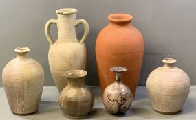 ART POTTERY VASES - parcel of six, various sizes