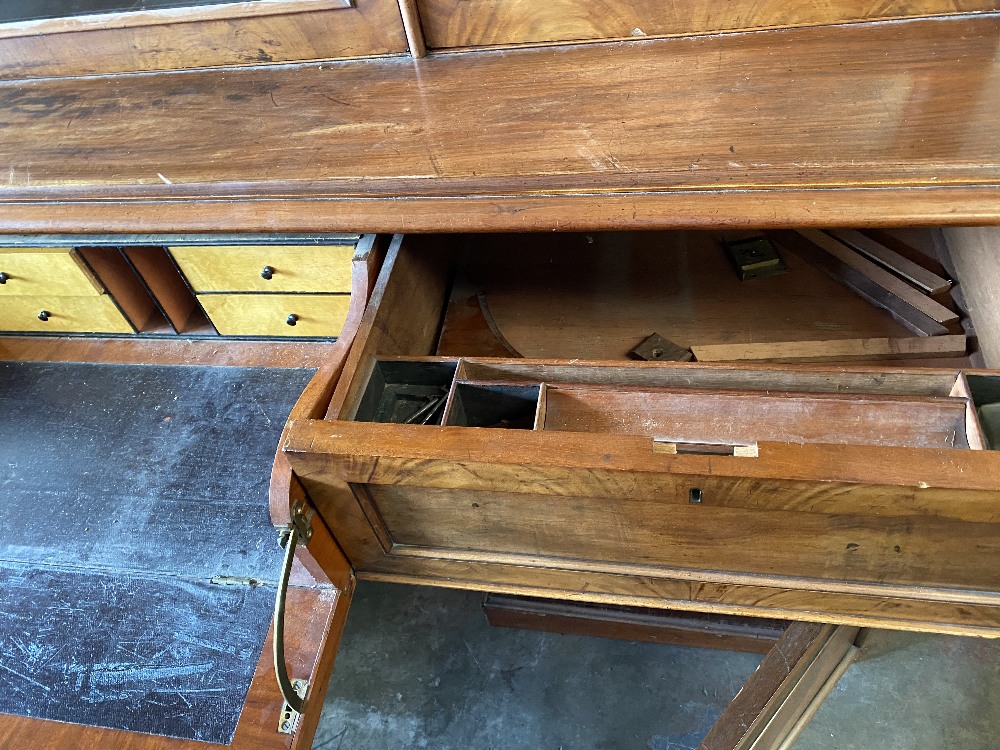 SECRETAIRE BOOKCASE - late Victorian mahogany and of very large proportions, the upper section - Image 3 of 7