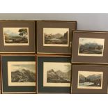 SIX COLOURED ENGRAVED PRINTS - North Wales scenery