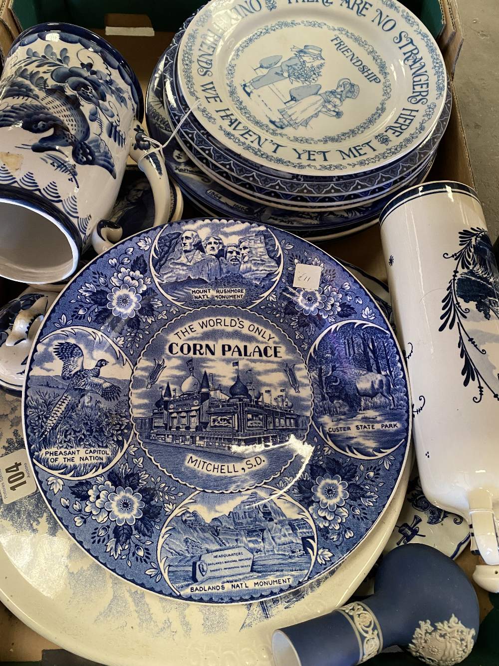 SZEILER, DELFT, ADAMS and other blue and white china, also good collection of dog ornaments and a - Image 4 of 5