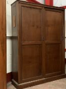 VINTAGE WARDROBE with sliding doors, 193cms H, 146cms W and 42cms D