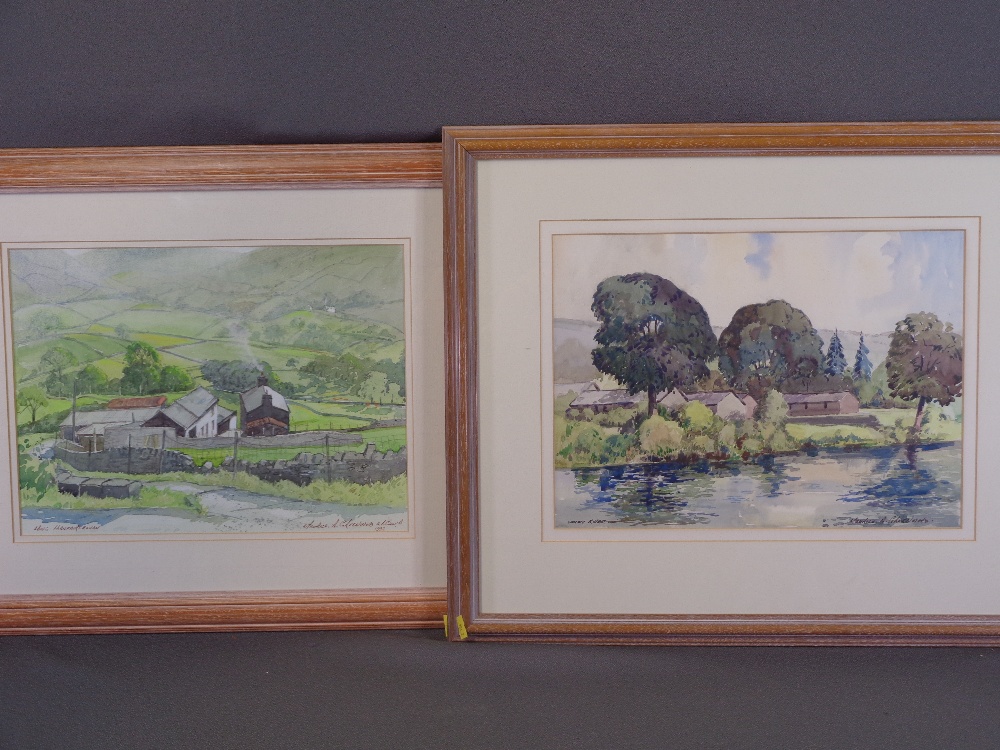 MAURICE A GREENWOOD watercolours, two - farmstead, titled 'Above Llanfairfechan', signed and dated