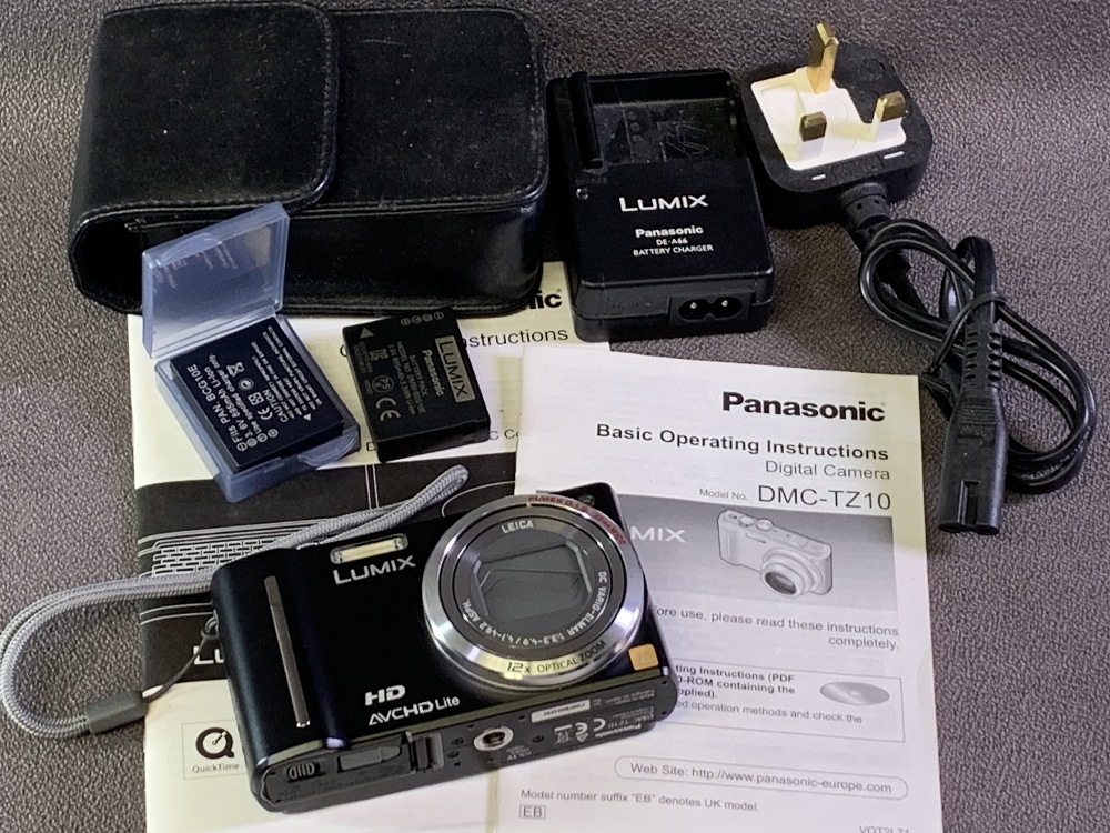 CAMERA - Panasonic Lumix with Leica lens, model DMC-TZ10 with two batteries and charger