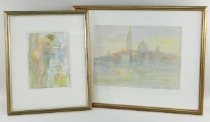 ANDRE BICAT (1909-1996) two watercolours - (1) titled on Attic Gallery Swansea label 'Morning