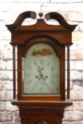 19TH CENTURY WELSH 8-DAY OAK LONGCASE CLOCK, Jno Evans, Newcastle Emlynn (sic), signed, painted 11