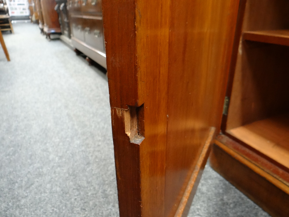 VICTORIAN WALNUT BOOKCASE, ogee cornice, glazed doors, adjustable shelves, two frieze drawers, - Image 10 of 16