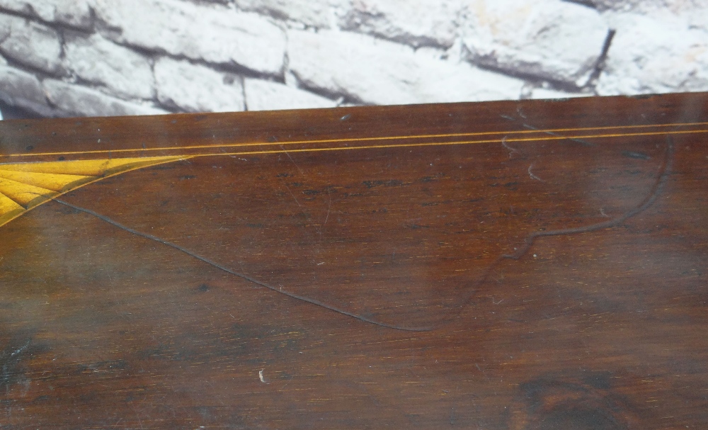 EDWARDIAN MAHOGANY PATENT MARQUETRY METAMORPHIC WRITING DESK, by Edwards & Sons, the closed desk - Image 7 of 7