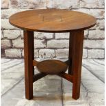 ARTS & CRAFTS LEOPOLD & JOHN GEORGE STICKLEY JOINED OAK TABLE, circular on four uprights joined by