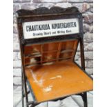 AMERICAN CHAUTAUQUA KINDERGARTEN DRAWING BOARD & WRITING DESK, early 20th century, with revolving