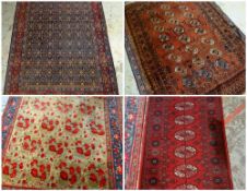 ASSORTED ORIENTAL RUGS, including Tekke with kilim ends, 193 x 127cm; Persian rug with allover