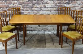 MEREDEW AVALON TEAK DINING SUITE, circs 1980s comprising extending dining table, 183cms wide (