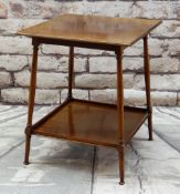 EDWARDIAN ARTS & CRAFTS-STYLE OCCASIONAL TABLE, square moulded top on turned swollen legs with pad