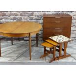GROUP OF MID-CENTURY TEAK FURNITURE including Austin Suite four-drawer chest, 80cms high, G-Plan