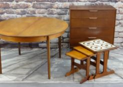 GROUP OF MID-CENTURY TEAK FURNITURE including Austin Suite four-drawer chest, 80cms high, G-Plan