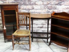 ASSORTED OCCASIONAL FURNITURE, including turned elm sidechair, walnut music cabinet, mahogany