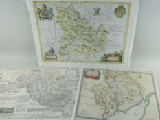 THREE ANTIQUE MAPS comprising Monmouth by Morden (1695), Glamorgan by Thomas Kitchen and Blaeu of