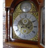 18TH CENTURY MAHOGANY 8-DAY LONGCASE CLOCK, Robert Melville, Sterling, 12-inch signed silvered Roman