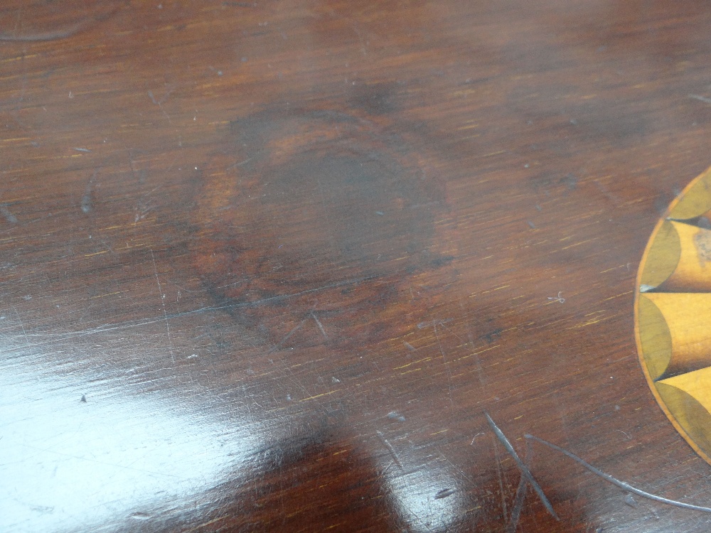 EDWARDIAN MAHOGANY PATENT MARQUETRY METAMORPHIC WRITING DESK, by Edwards & Sons, the closed desk - Image 6 of 7