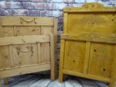 TWO MODERN PINE SINGLE HEAD BOARDS & FOOT BOARDS, 97cms wide (4) Condition Report: no rails or