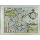 JOHN SPEED antique map of Penbrokeshyre (Sudbury & Humble) 1627, later coloured 42 x 54cms, unframed