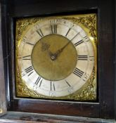18TH CENTURY OAK CROSSBANDED 30-HOUR LONGCASE CLOCK, Humphrey Morgan, 10inch signed brass Roman