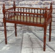 CHINESE SOFTWOOD COT or CRIB, with rattan woven base, 92 x 60cms