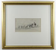 LOUIS MARIE FOUDAQ (French, 1840-1914) pencil - study of sheep with annotations, 12 x 22cms,