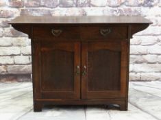 LIBERTY STAINED OAK SIDEBOARD, rectangular top with under bracket supports, above 2 frieze drawers