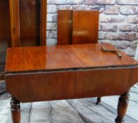 VICTORIAN PATENT MAHOGANY DROP-FLAP EXTENDING DINING TABLE, two extra leaves in stored in the