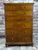 20TH CENTURY SCOTTISH OAK TALL CHEST, by Affeck (Ayr), bobbin mouldings and fitted with two short