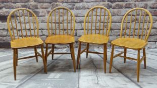 SET OF FOUR ERCOL WINDSOR HOOP BACK DINING CHAIRS, model 290, stamped on seat (4) Condition
