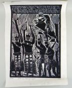 JOHN NDEVASIA MUAFANGEJO (Namibian, 1943-1987) limited edition (39/100) linocut on paper - A