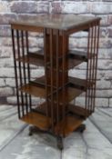 EARLY 20TH CENTURY THREE-TIER MAHOGANY REVOLVING BOOKCASE, 55 x 113cms