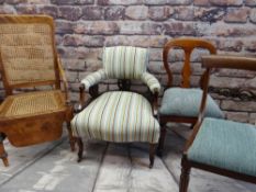 ASSORTED ANTIQUE CHAIRS, including Regency mahogany side chair, Victorian walnut chair, Victorian