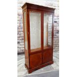 MODERN DISPLAY CABINET, with oval panelled doors below, glass shelves, 96 x 38 x 187cms Condition: