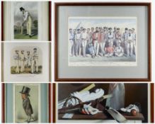 ASSORTED CRICKETING PRINTS including limited edition (534/750) print by Harriet Gosling entitled '